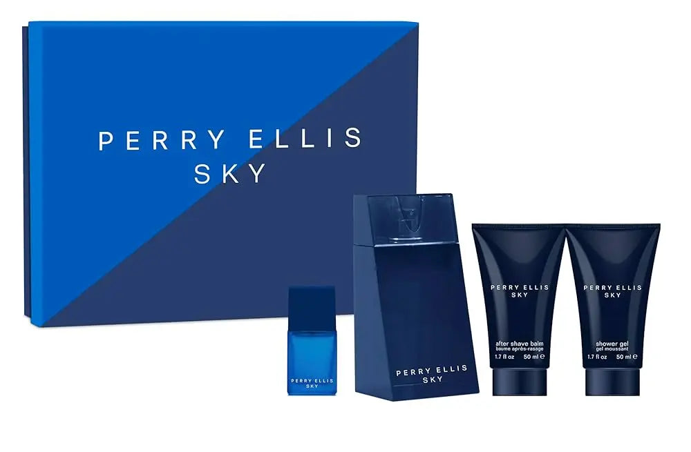 Sky By Perry Ellis For Men 4Pcs Set EDT Spray Perry Ellis