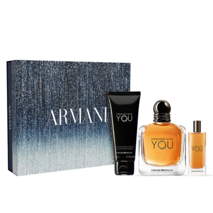 Stronger With You by Giorgio Armani Men 3Pc Set 3.4oz EDP