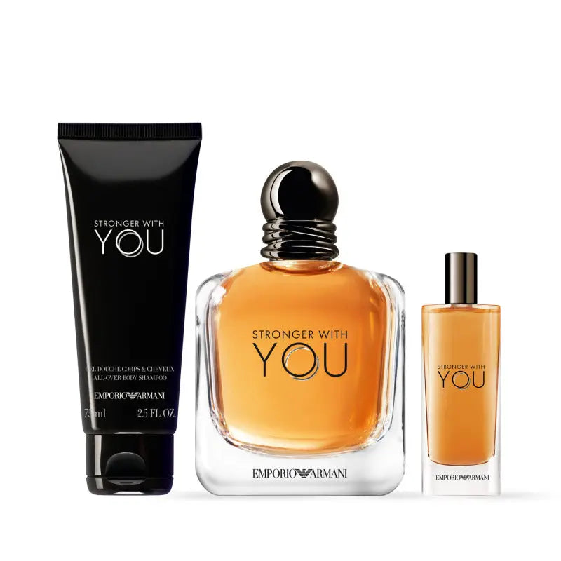 Giorgio Armani Stronger With You Men 3Pc Set with 3.4oz EDP Spray