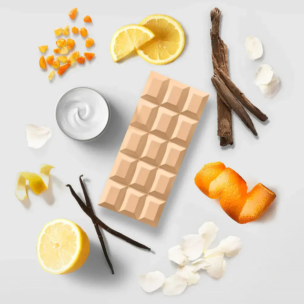 Fragrance notes of Sweet Tooth Caramel Dream: lemon, chocolate, amber, vanilla