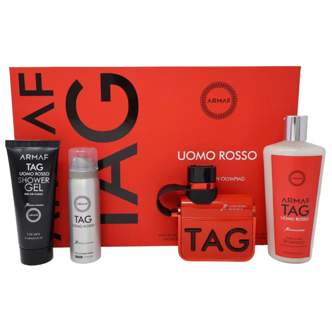 Tag Uomo Rosso 4-Piece Set By Armaf For Men 3.4oz EDP Spray