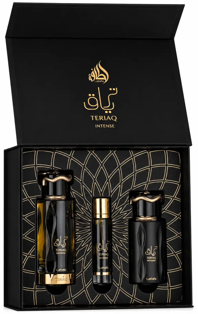 Teriaq Intense 3-Piece Set By Lattafa For Unisex 3.4oz EDP Spray