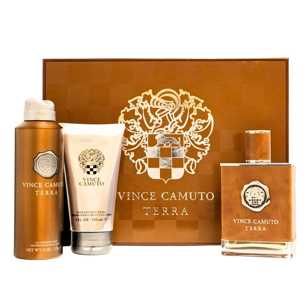 Terra 3-Piece Set By Vince Camuto For Men 3.4oz EDT Spray