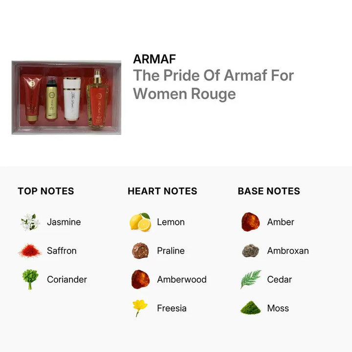 The Pride Rouge Armaf warm floral oriental scent for women