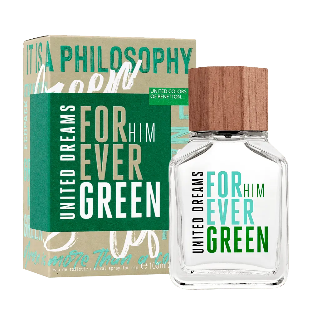 United Dreams Forever Green For Him By Benetton For Men 3.4 oz EDT Spray - perfumesandrea