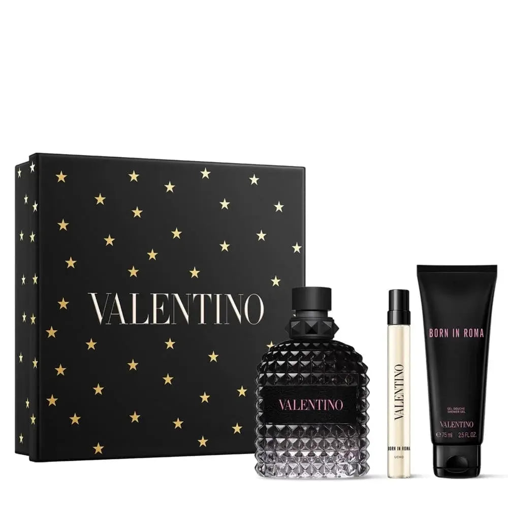 Uomo Born In Roma Valentino – Men’s 3Pcs Gift Set EDT