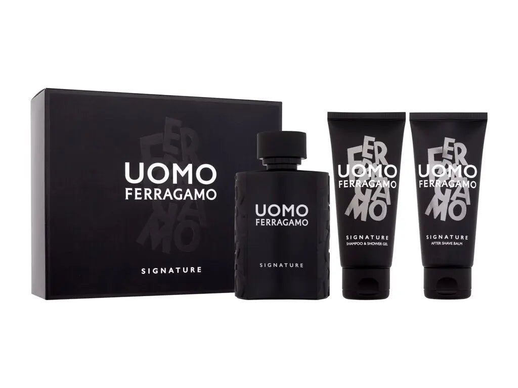 Uomo Signature By Salvatore Ferragamo For Men (3pc Gift Set) - perfumesandrea