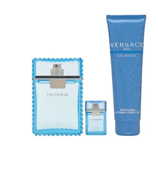 Versace Man Eau Fraiche Men's 3pc Gift Set Eau De Toilette.