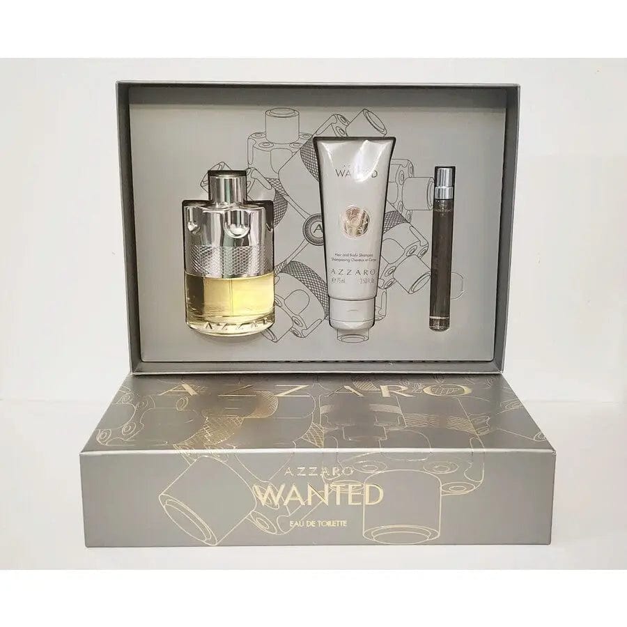 Azzaro Wanted Men's 3pc Gift Set Eau De Parfum.