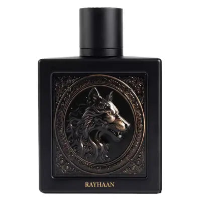 Wolf by Rayhaan Men 3.4oz EDP perfume bottle detail

