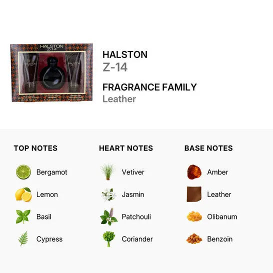 Halston Z14 classic woody leather fragrance