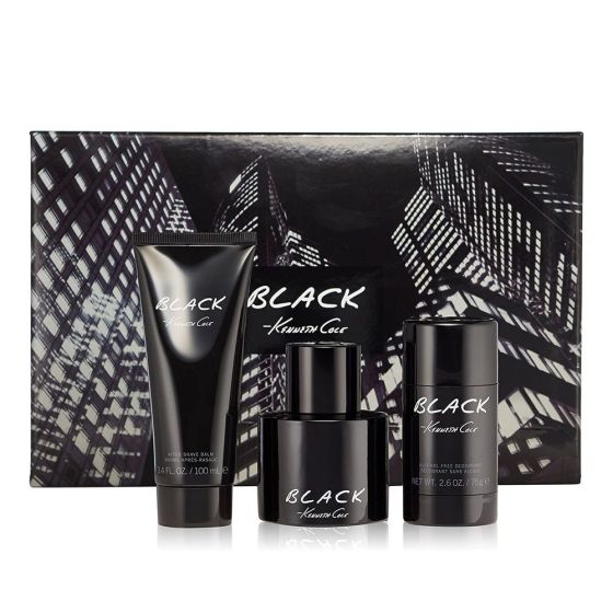 Kenneth Cole Black (4pc Gift Set) For Men EDT Spray