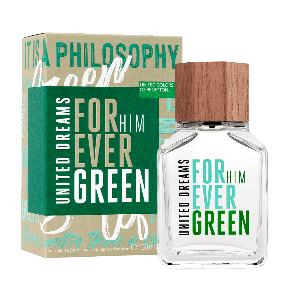 United Dreams Forever Green For Him By Benetton For Men 3.4 oz EDT Spray