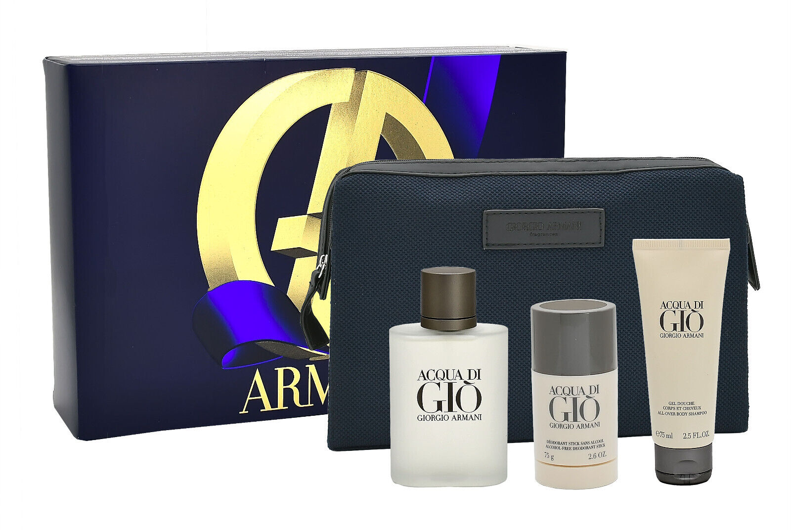 Acqua Di Gio By Giorgio Armani (4pc Gift Set) For Men EDT Spray