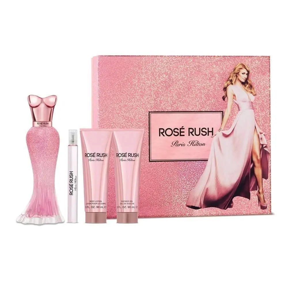 Paris Hilton Rose Rush 4pc Gift Set For Women Eau de Parfum - perfumesandrea